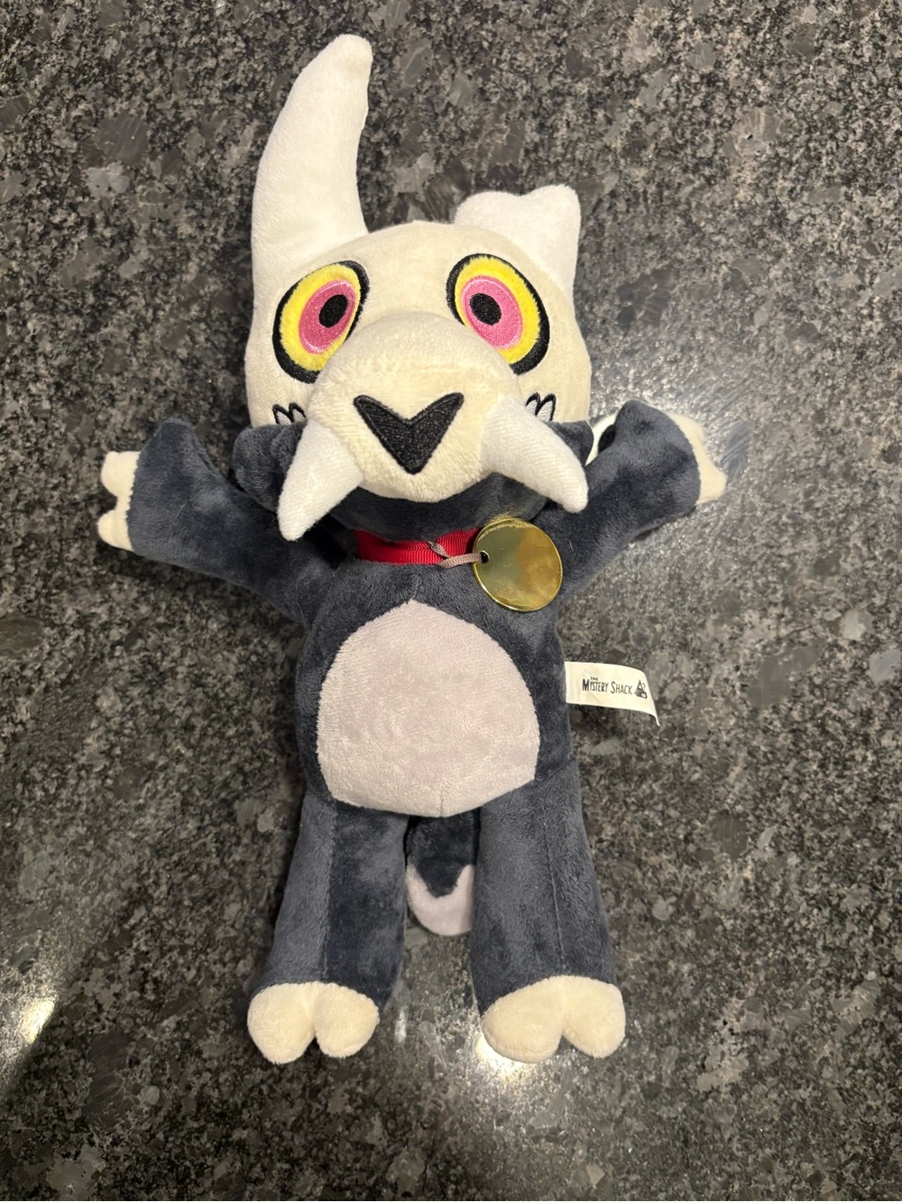 Mystery Shack Owl house king Plush Creature Stuffed Toy - Gray and Cream 14”